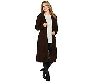 Espresso Duster with Oversized Lapels D653