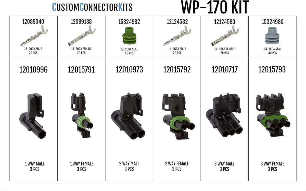 178 Piece Sealed Weatherproof Automotive Electrical Connector Kit H858181