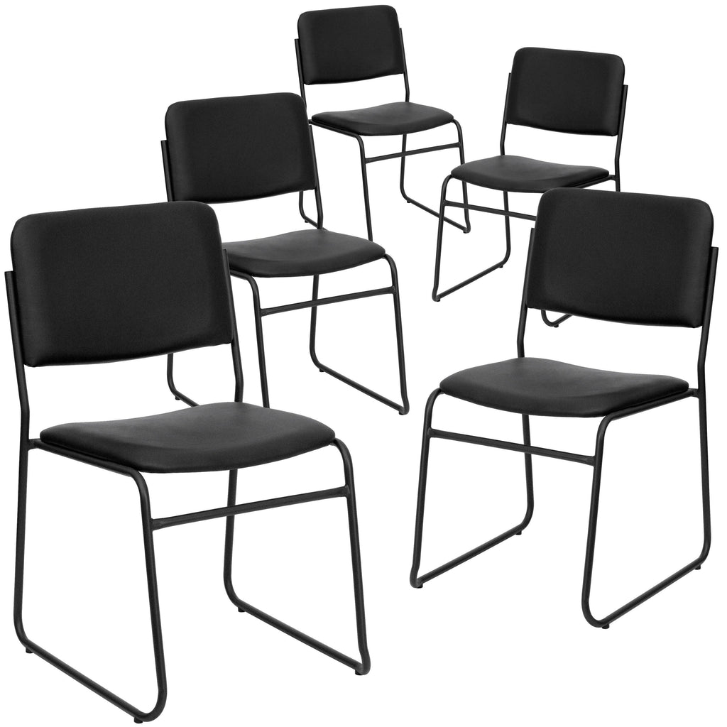 Black Vinyl Stacking Chair 5 Pack Z66663