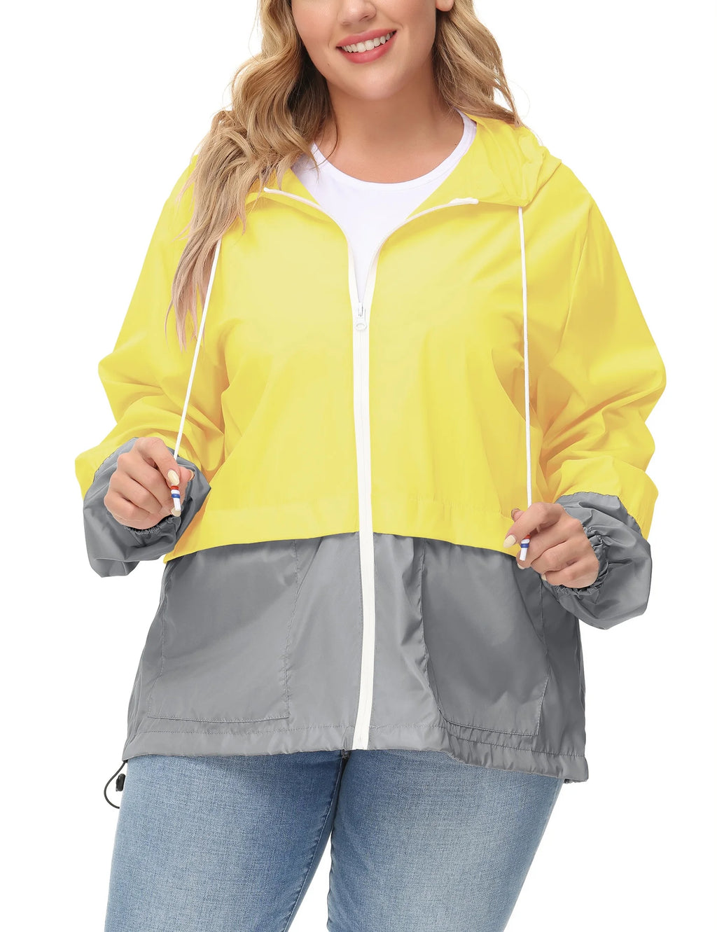 Plus Size Waterproof Hooded Rain Jacket S816