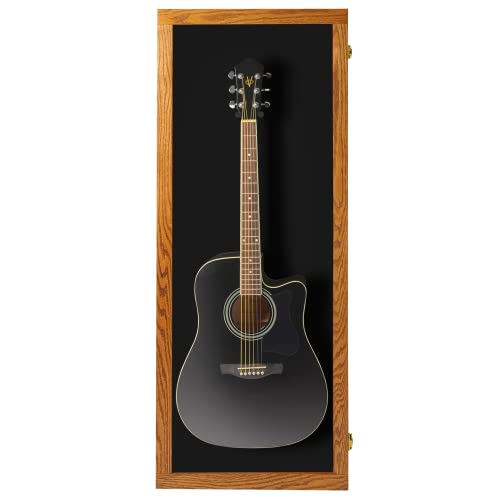 Natural Oak Acrylic Acoustic Guitar Wall Display Case Y48508