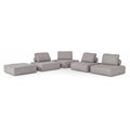 5-Piece Modern Fabric Modular Sectional Sofa in Gray P21635