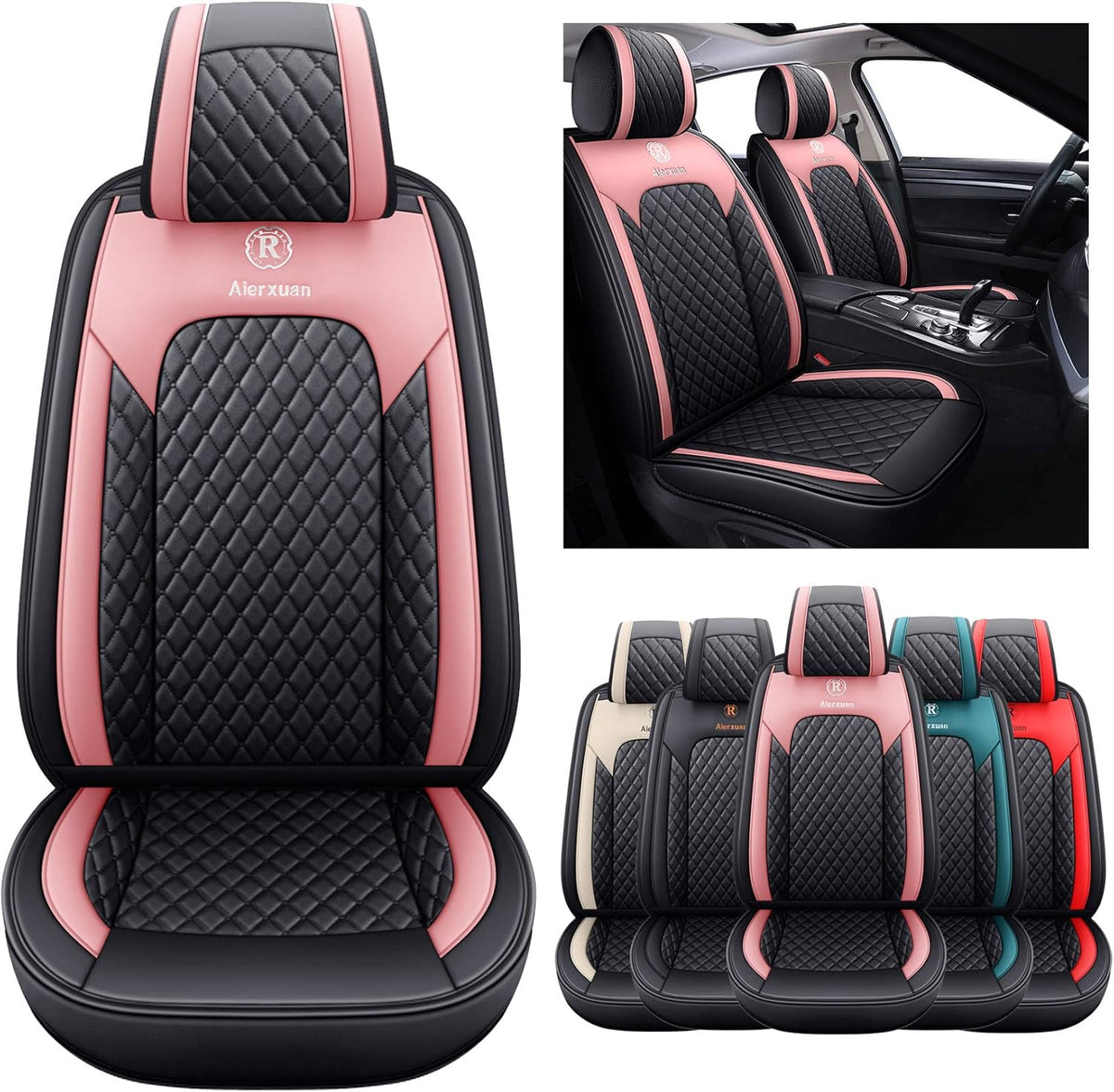 2 PCS Front Leather Waterproof Universal Seat Covers B970981