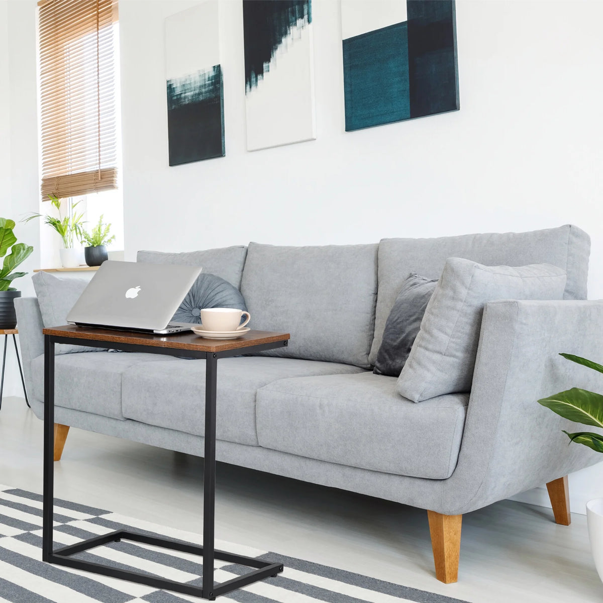 25''H C-Shaped Metal End Table F70428