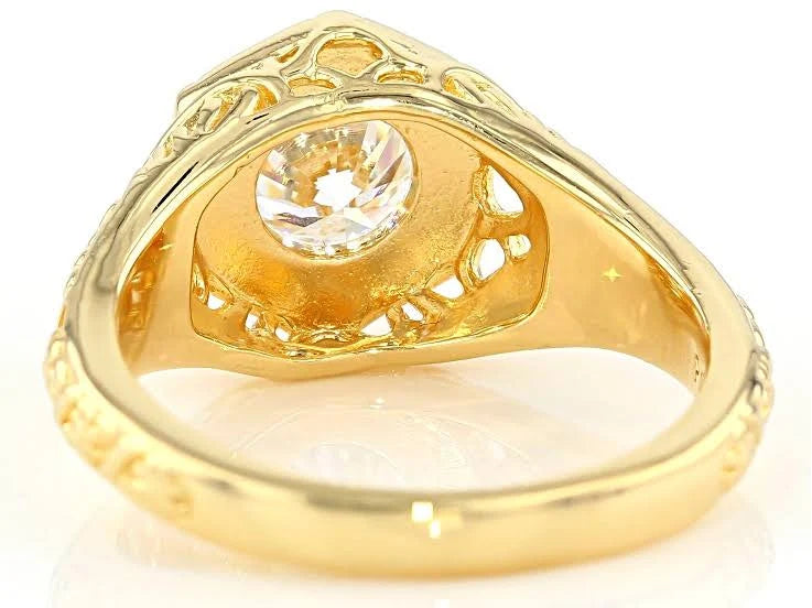 14K Yellow Gold Over Silver Moissanite Ring S96633