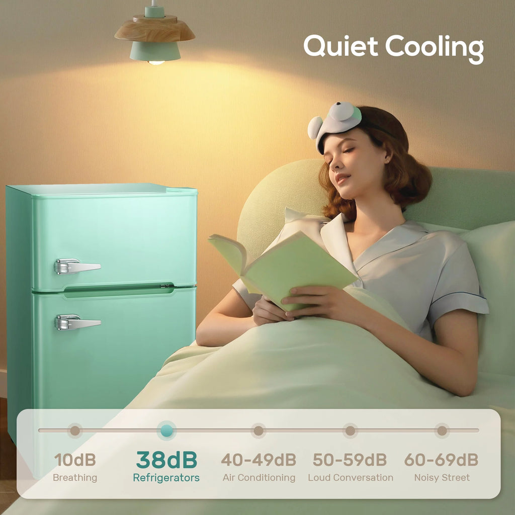 Mini Refrigerator 3.2Cu.Ft Compact Fridge 2-Double Doors with a Freezer K2331