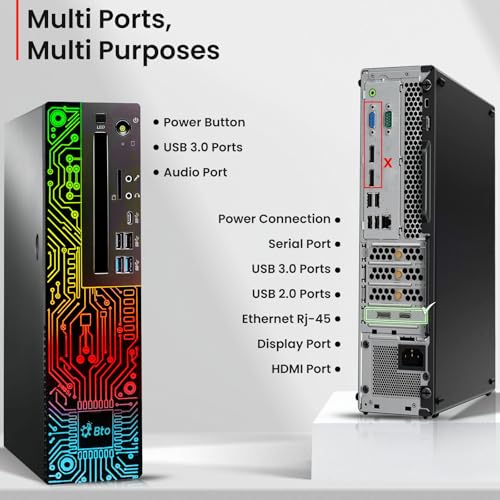RGB Gaming Desktop PC Intel i5 8th Gen 16GB Ram 512GB SSD NVIDIA GeForce GT 1030 DDR5 24 inch Monitor WiFi Windows 11 Pro Renewed Y923597