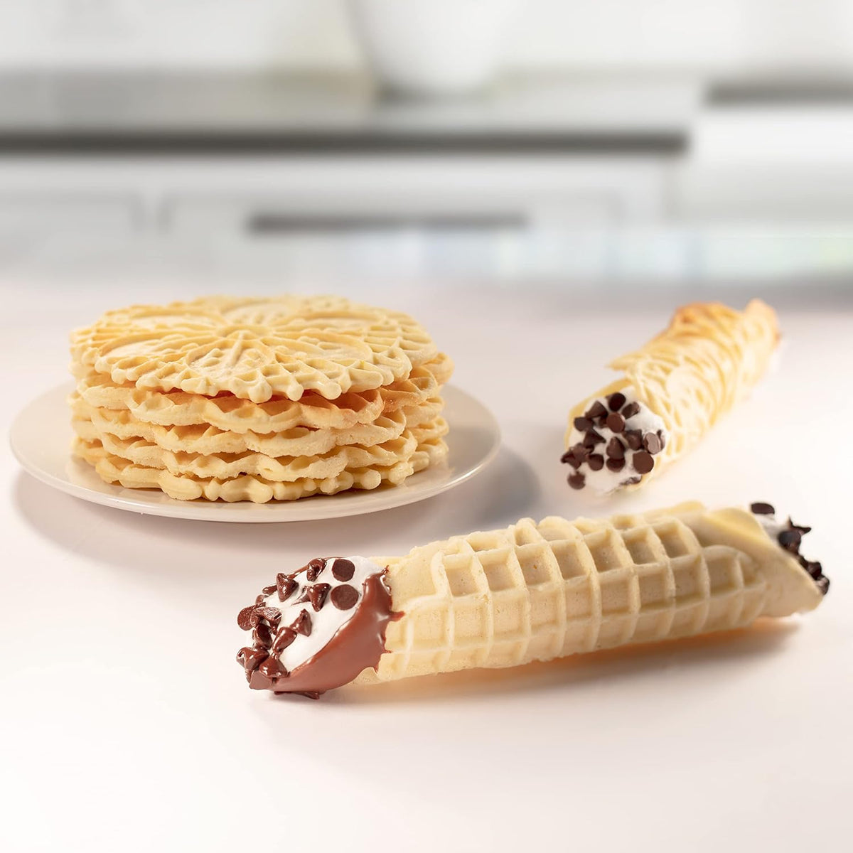 Non-stick Electric Pizzelle Maker V1218