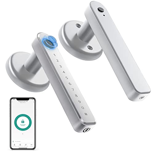 Silver Keyless Entry Door Lock with Handle B488