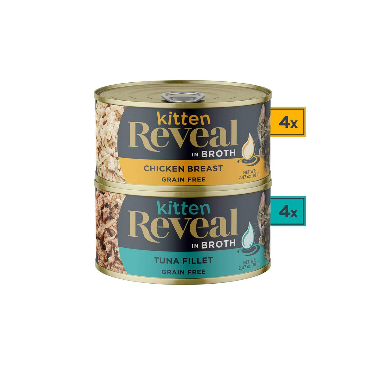 Natural Wet Kitten Food Chicken & Tuna Broth Variety Pack M851738