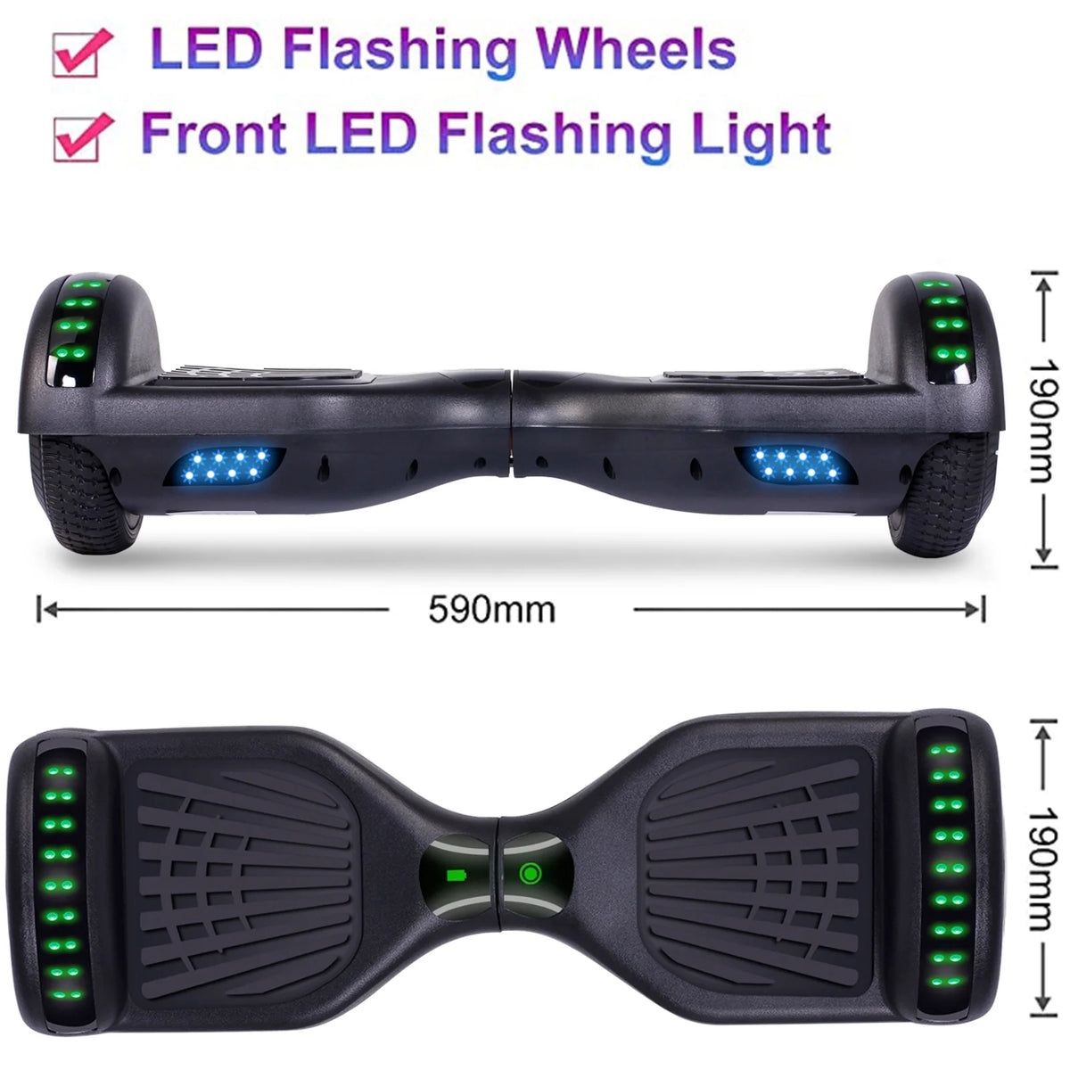 Black 6.5" Electric Self Balancing Scooter U8370