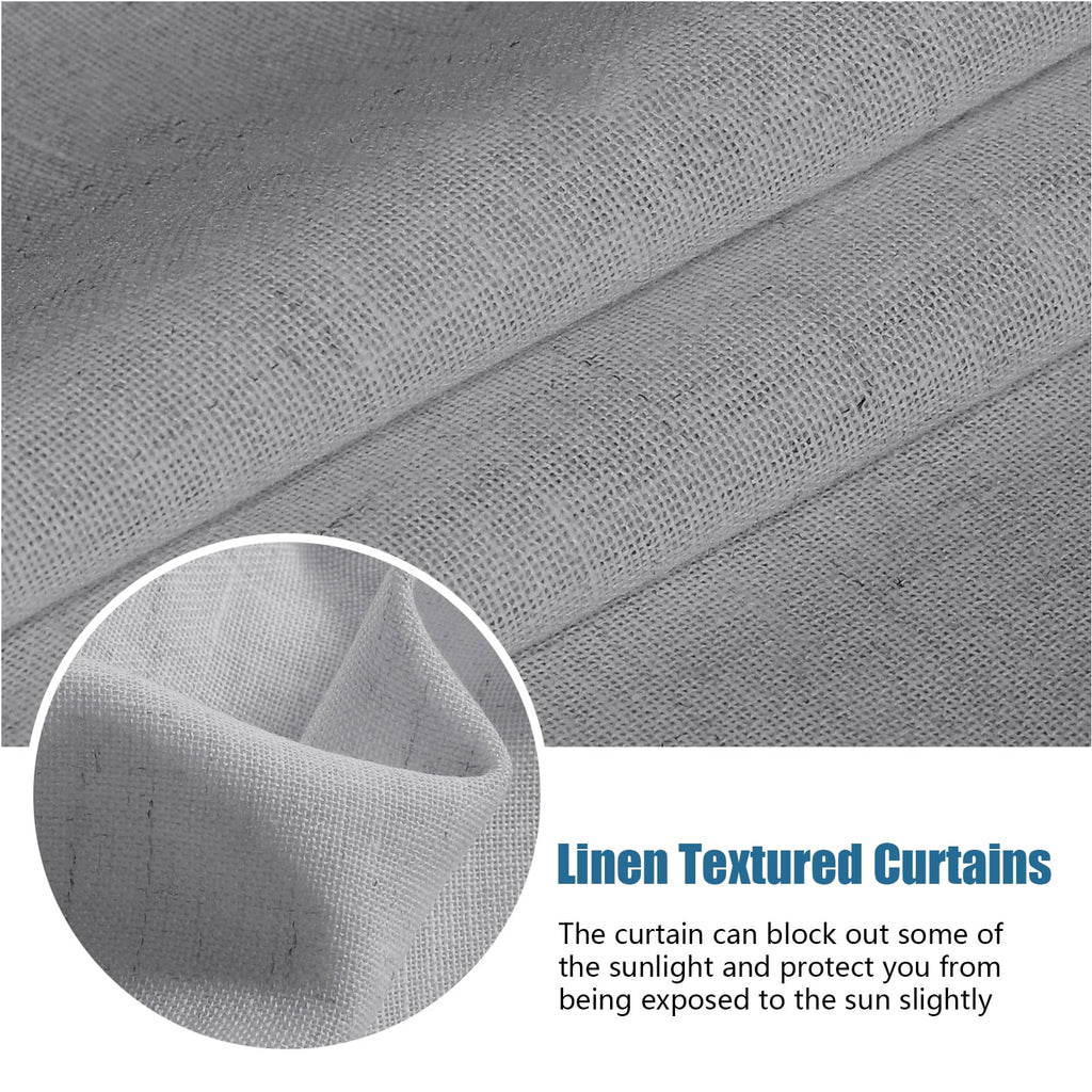 2 Panel Linen Textured Blackout Curtains 26 x 68 Inch Q309