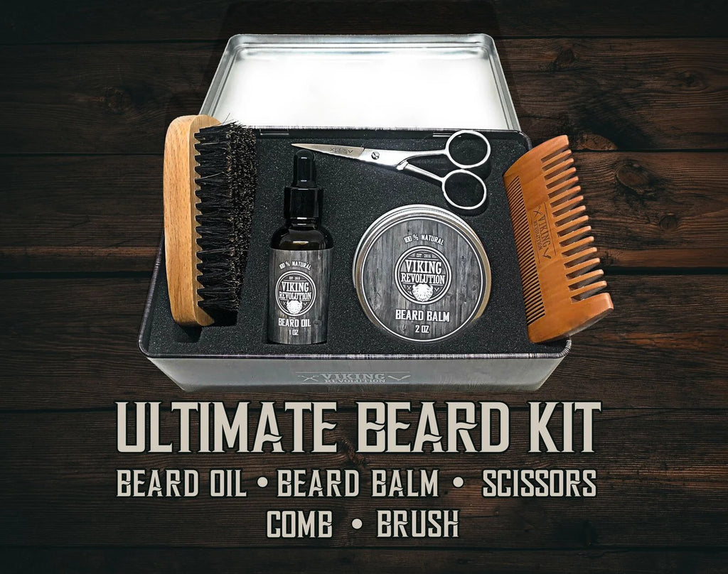 Beard Care Kit with Beard Balm, Beard Oil, Scissors V47309