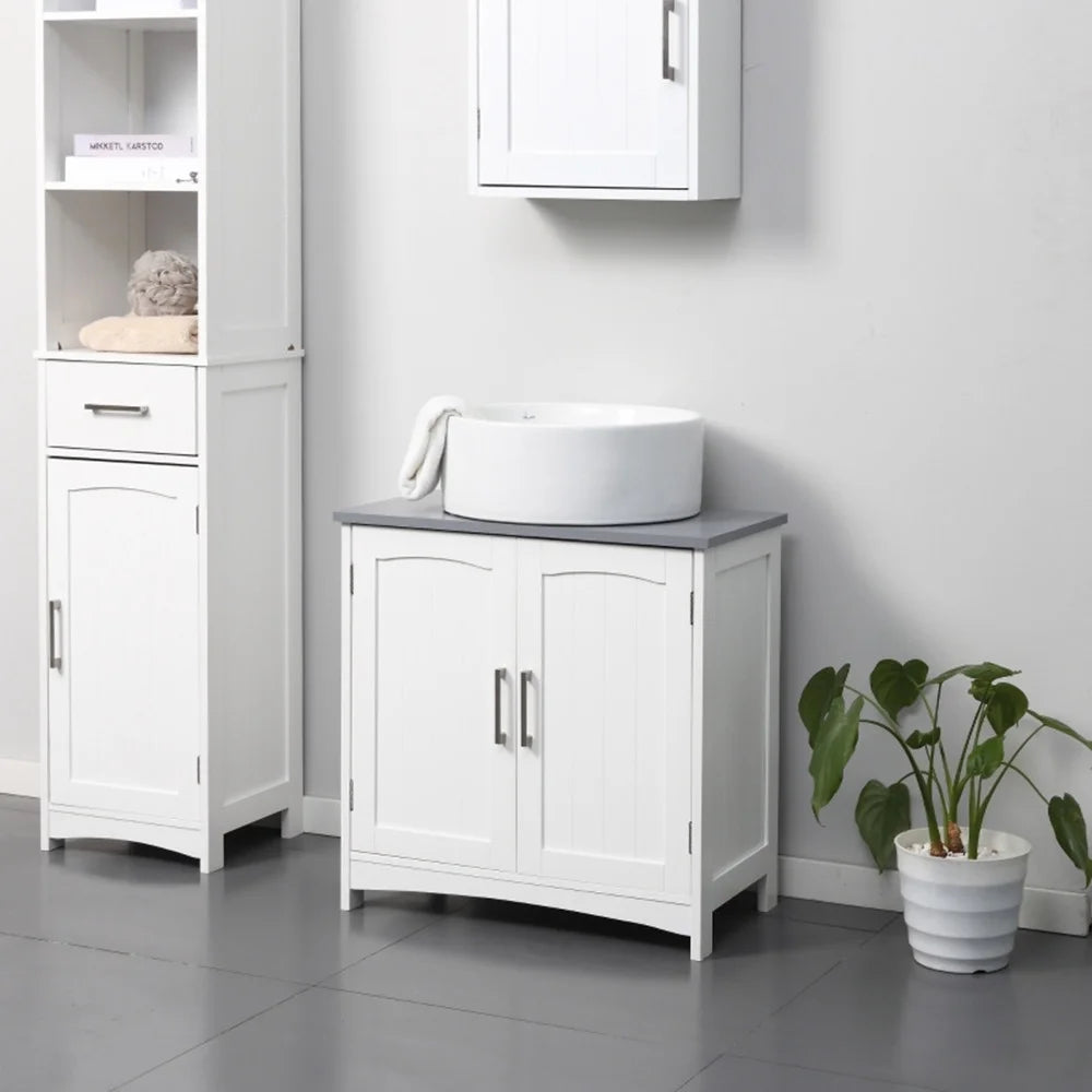 White Under Sink Storage Cabinet B80210