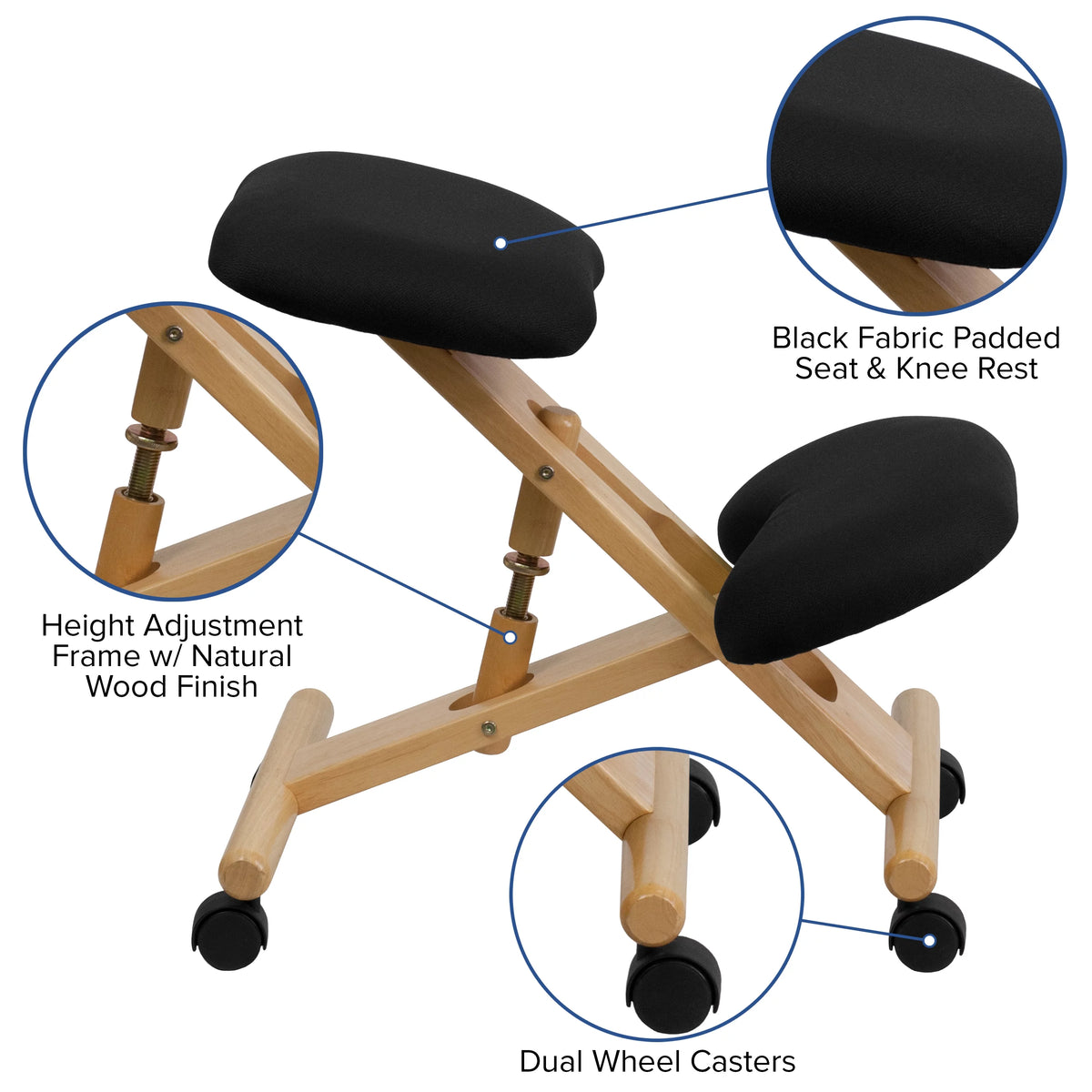 Black Ergonomic Kneeling Office Chair D427188