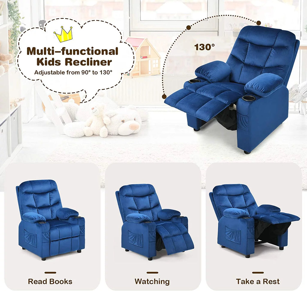 Kids Recliner Chair with Cup Holder A336