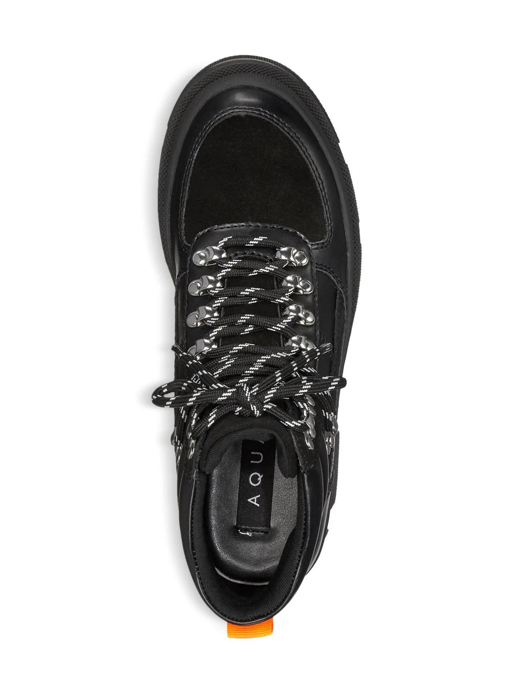 Black Platform Lace-Up Hiking Boots Y9386