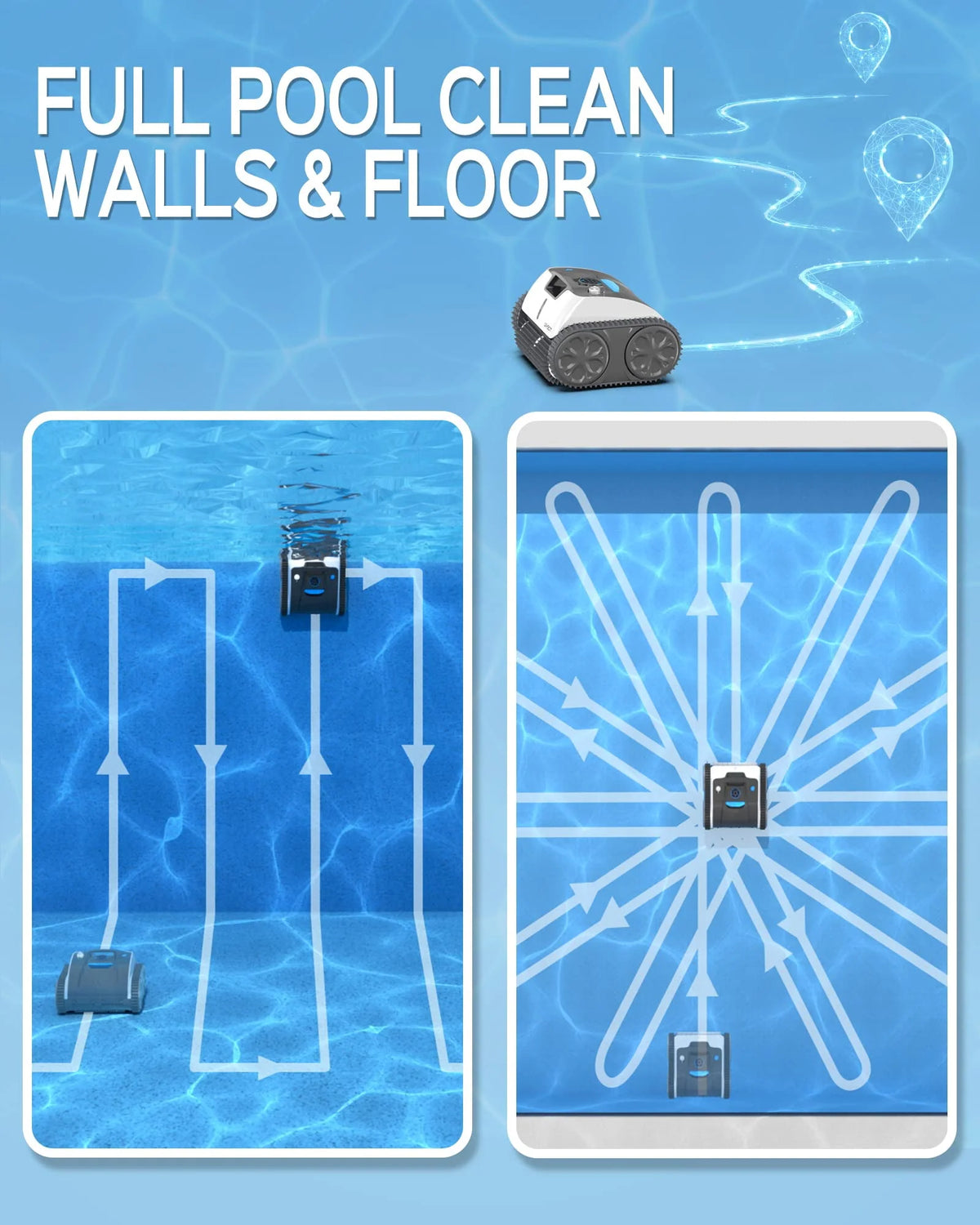 Cordless Robotic Pool Cleaner with Wall Climbing X643376