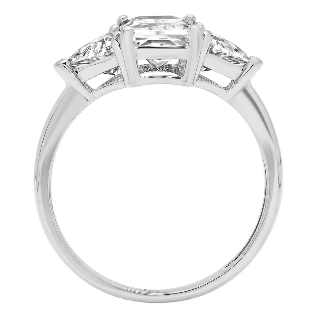 18K White Gold Three-Stone Diamond Engagement Ring P673724