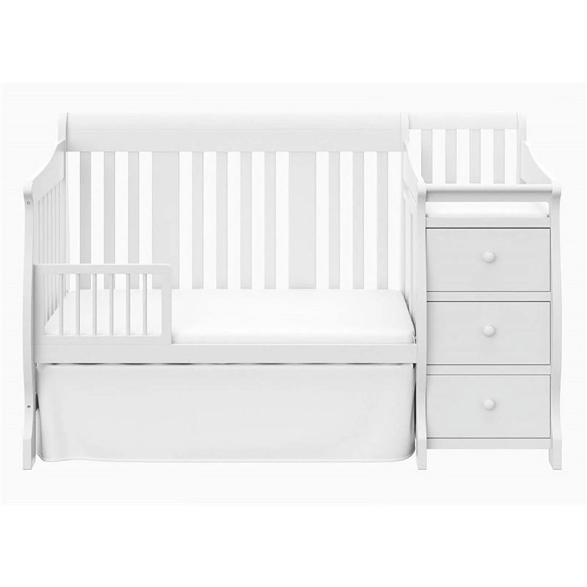 4-in-1 Convertible Crib and Changing Table Set in White P41609
