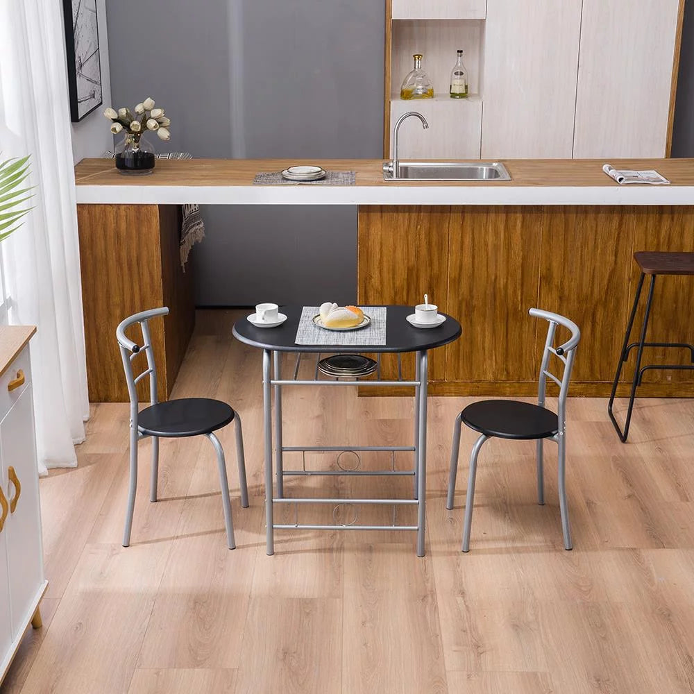 3-Piece Wooden Round Table and Chairs Set N696361