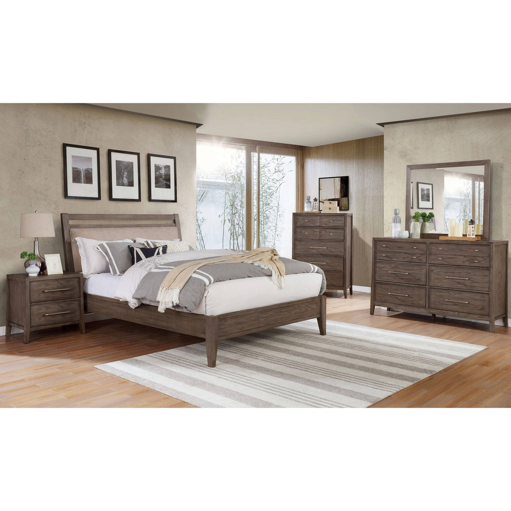 Grey Solid Wood 2-Drawer Nightstand H3266