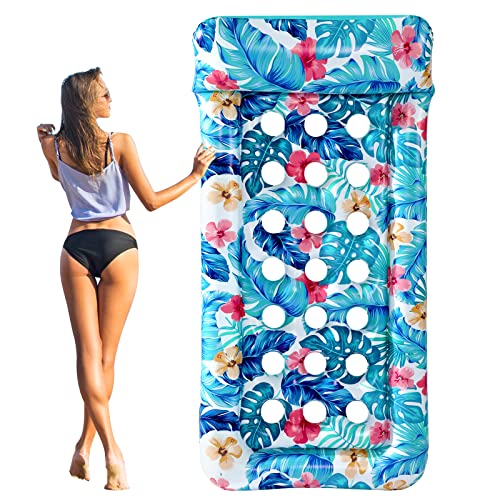 Inflatable Oversized Pool Float Lounger with Headrest T89254