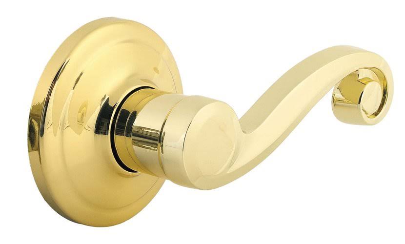 Bright Brass Left Hand Double Cylinder Handleset Trim U34375