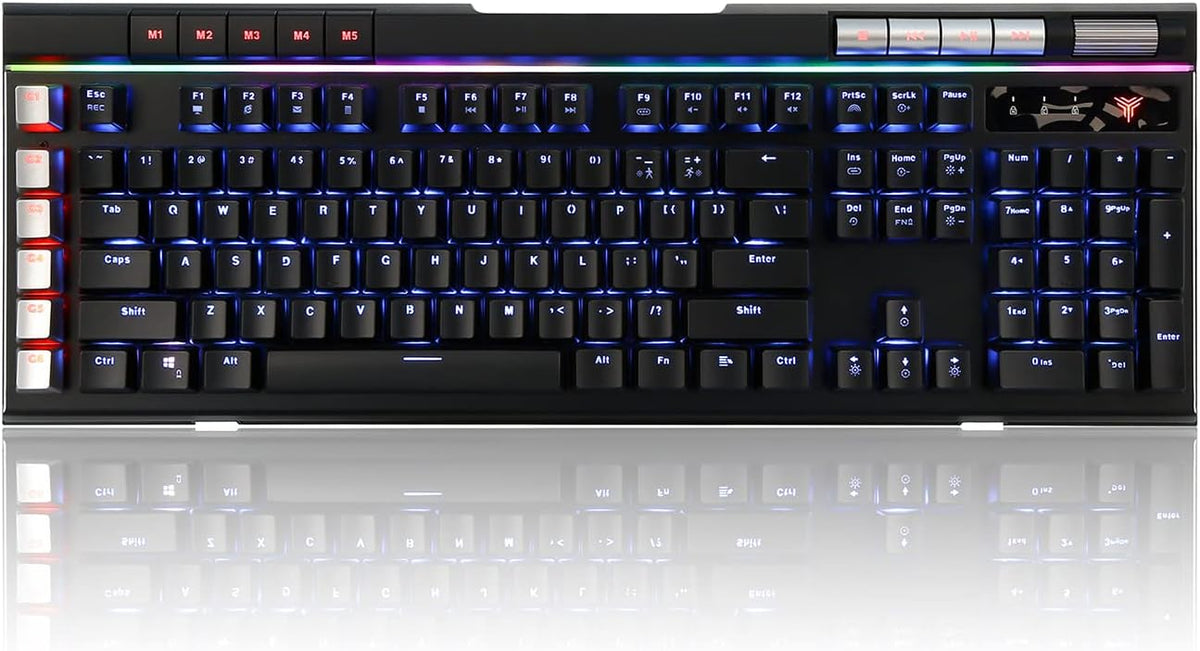 Mechanical Gaming Keyboard Blue Switches RGB Backlight with 2 USB Ports Pack of 2 U6605