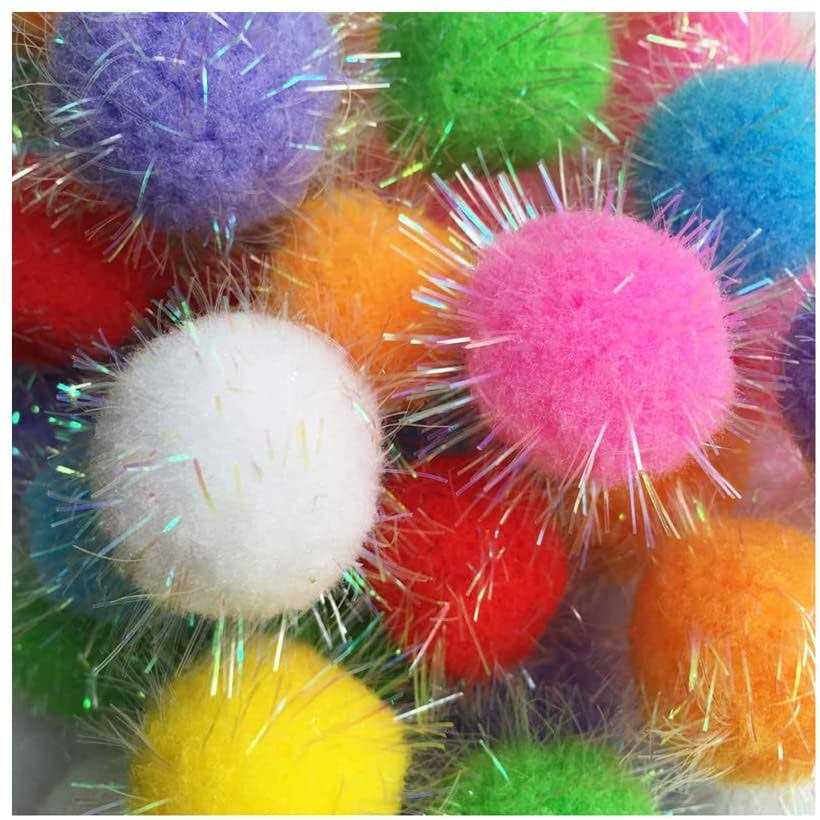 Glitter Pom Poms Cat Toys C449415