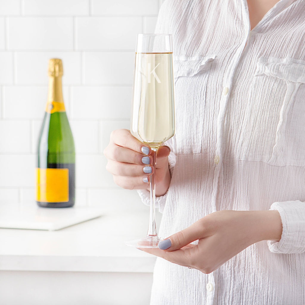 Set of 4 Monogram Champagne Flutes M765
