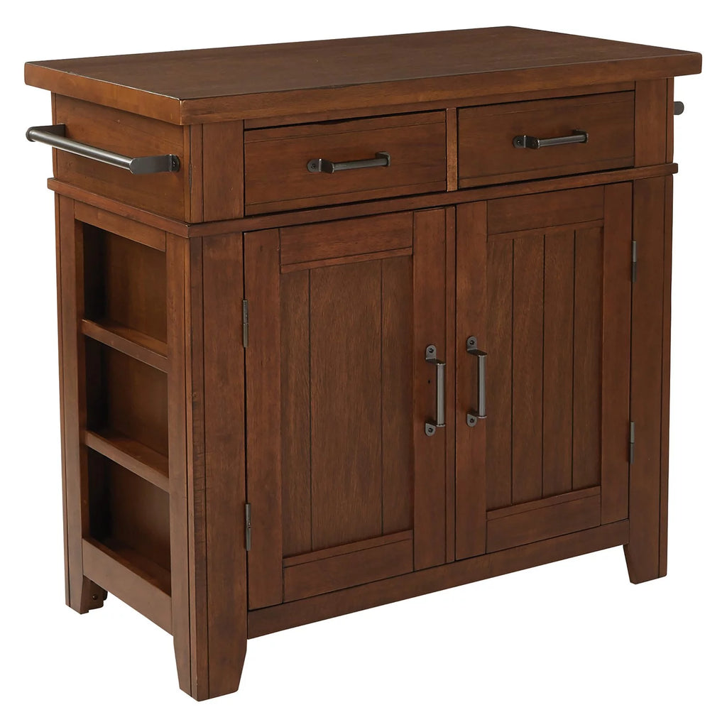 Black Kitchen Island with Vintage Oak Top Y5613