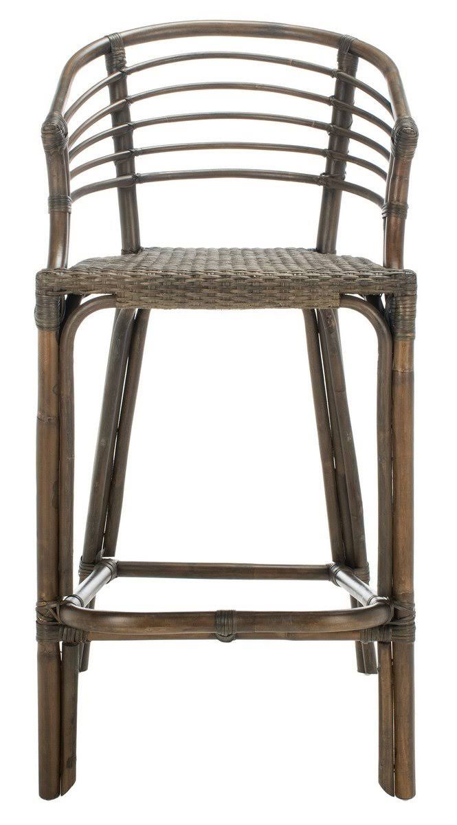 Dark Brown Rattan Bar Stool W876