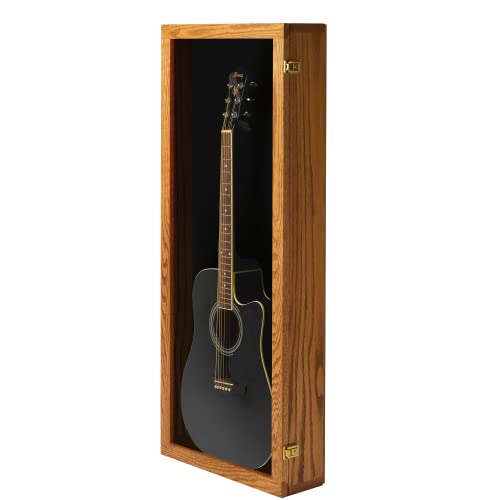 Natural Oak Acrylic Acoustic Guitar Wall Display Case Y48508