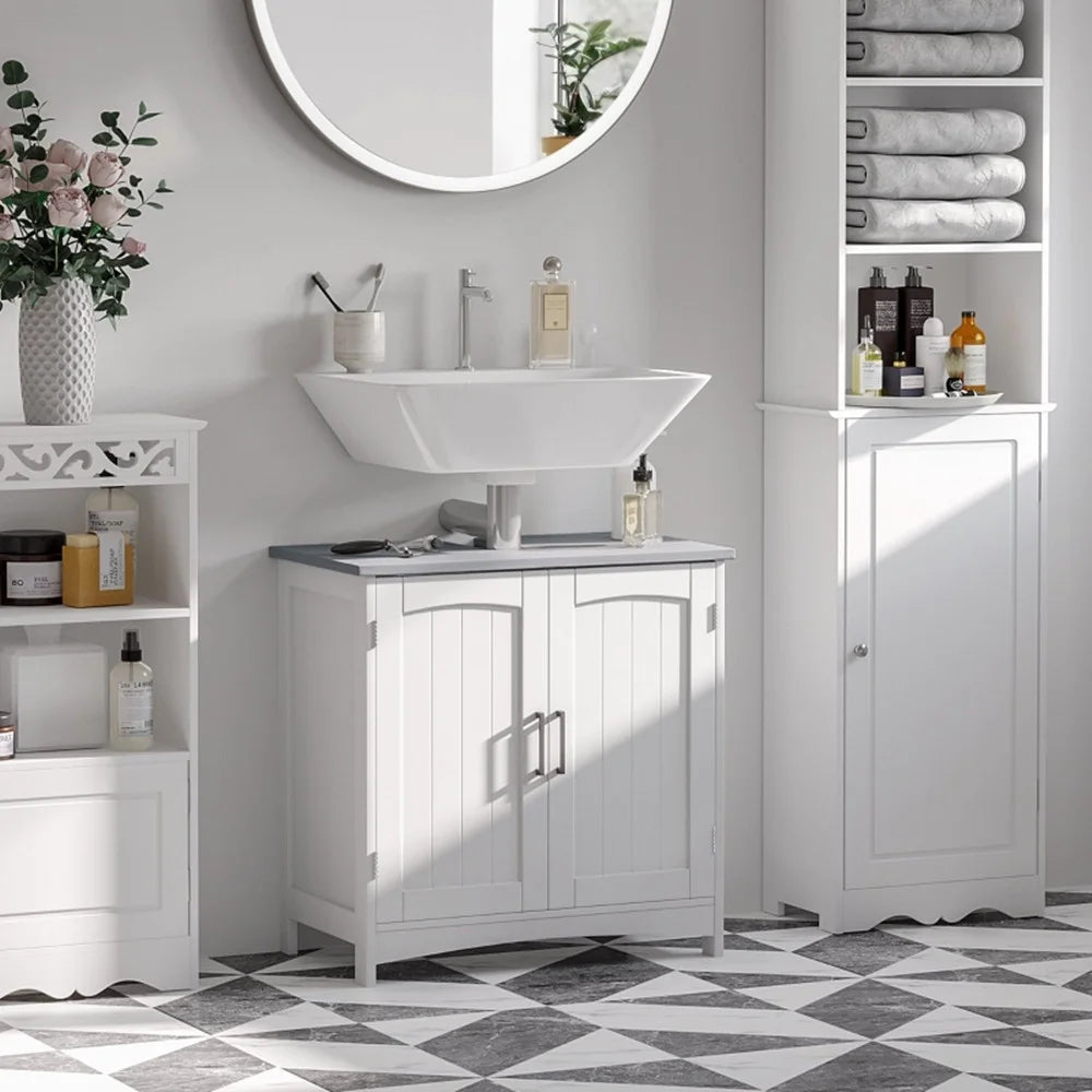 White Under Sink Storage Cabinet B80210