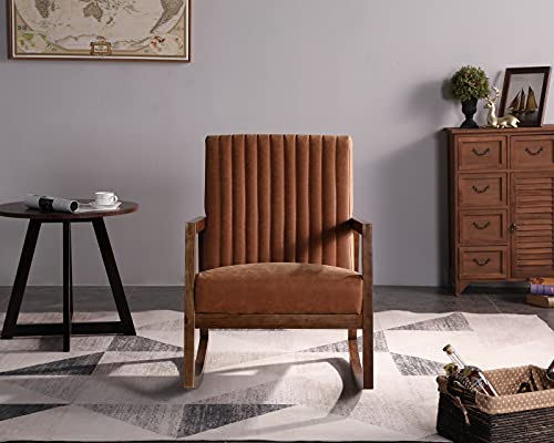 Leather Rocking Chair with Padded Seat Wood Frame Dark Brown PU M686827