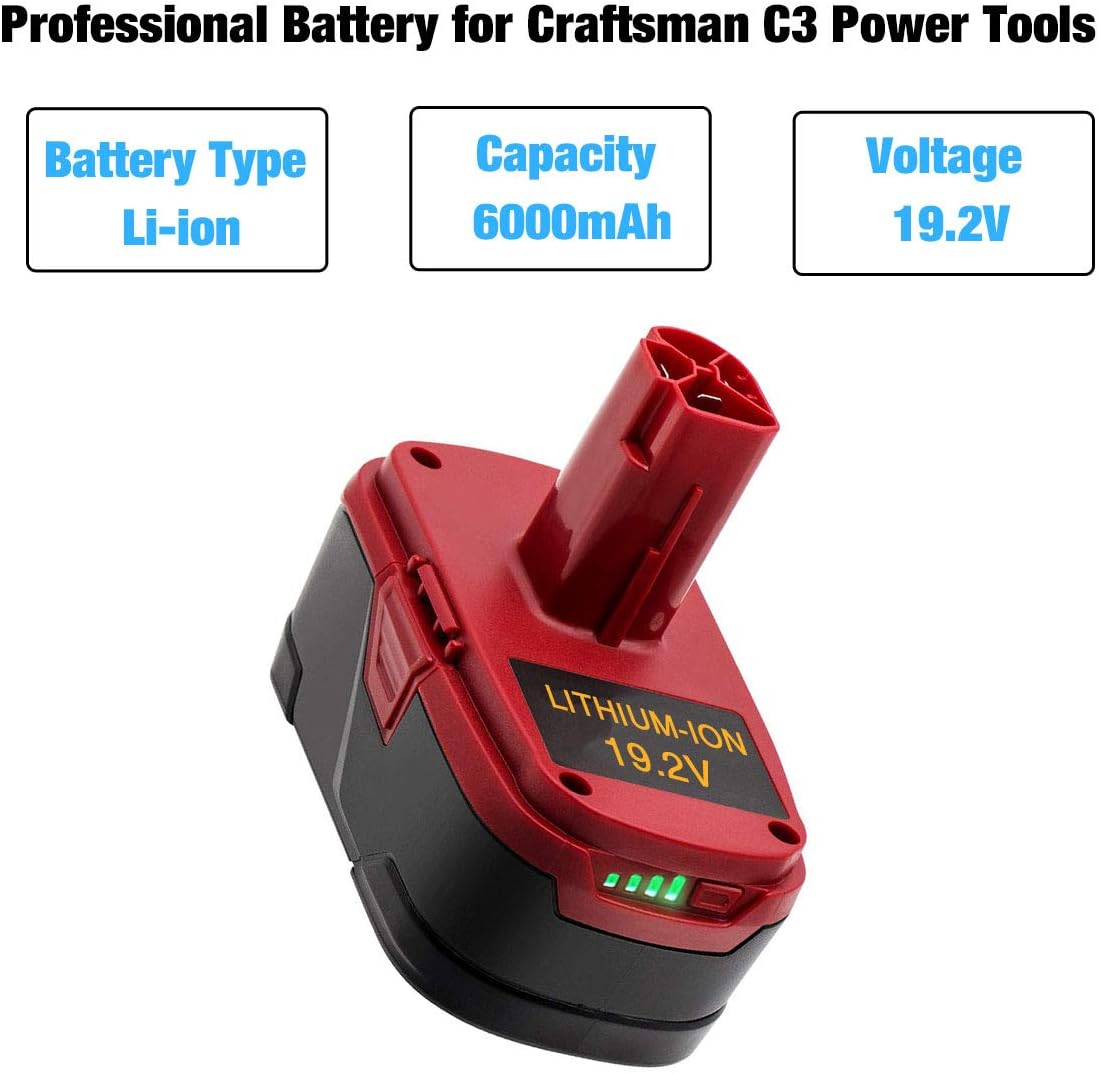 4-Pack 6.0Ah Lithium ion Battery for Craftsman 19.2Volt W794824
