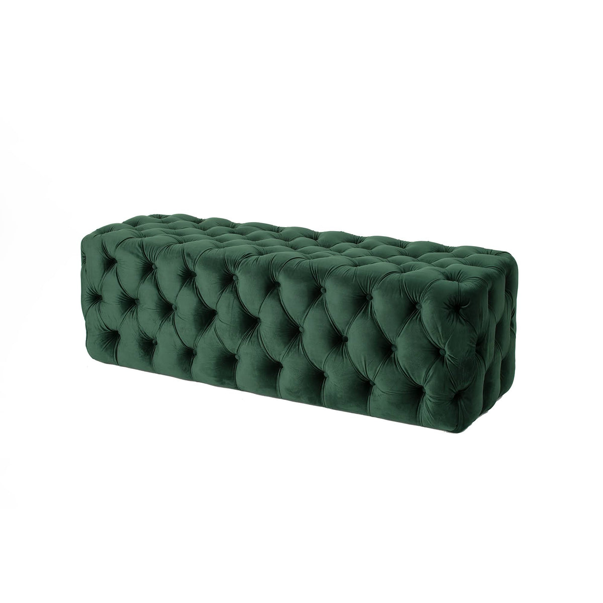 Forest Green Tufted Bench S6256