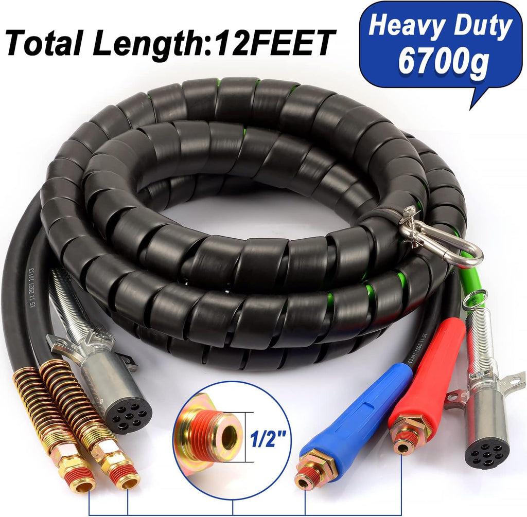 12ft 3 in 1 ABS Semi Air Hose Assemblies for Semi Truck F56797