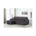 Antique Appeal Linen Fabric Reversible Sleeper Sectional Sofa With Storage Chaise B4053