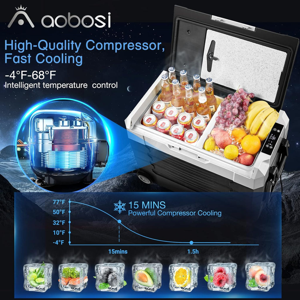 Portable Car Refrigerator 12 Volt 59 Quart Dual Zone Compressor Cooler Z42683