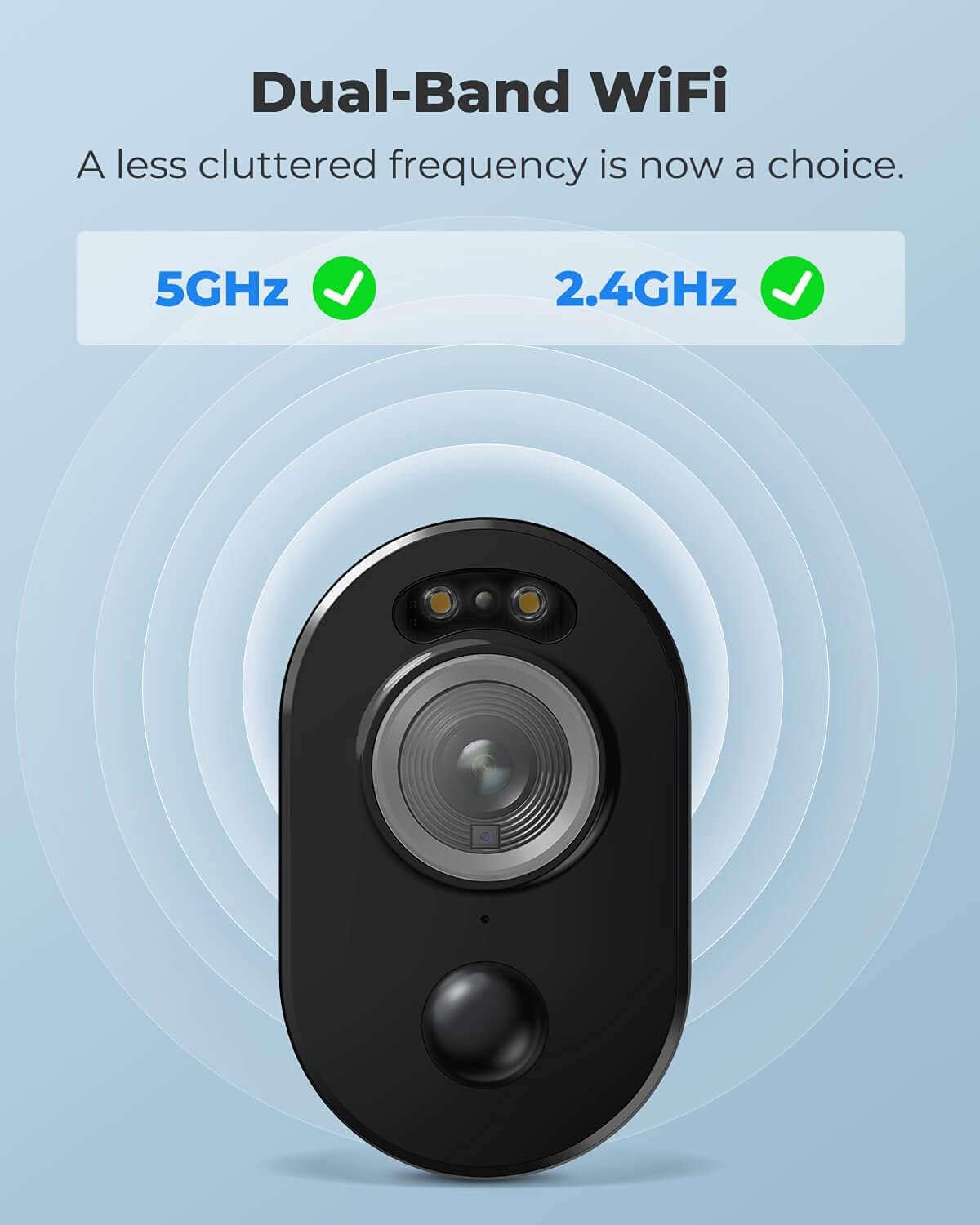 Outdoor Security Camera 4MP Dual Band WiFi Solar Battery Powered Spotlight Motion Detection Local SD Card Cloud Storage R51961