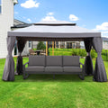 10'x13' Outdoor Double Vent Canopy Gazebo with Nettings and Curtains W844