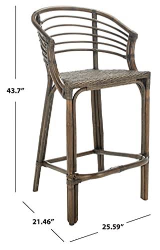 Dark Brown Rattan Bar Stool W876