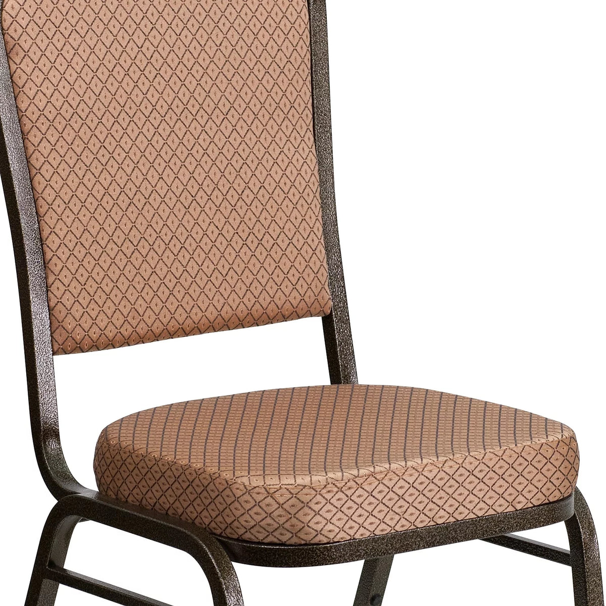 4 Pack Gold Diamond Patterned Fabric Stacking Banquet Chair C398