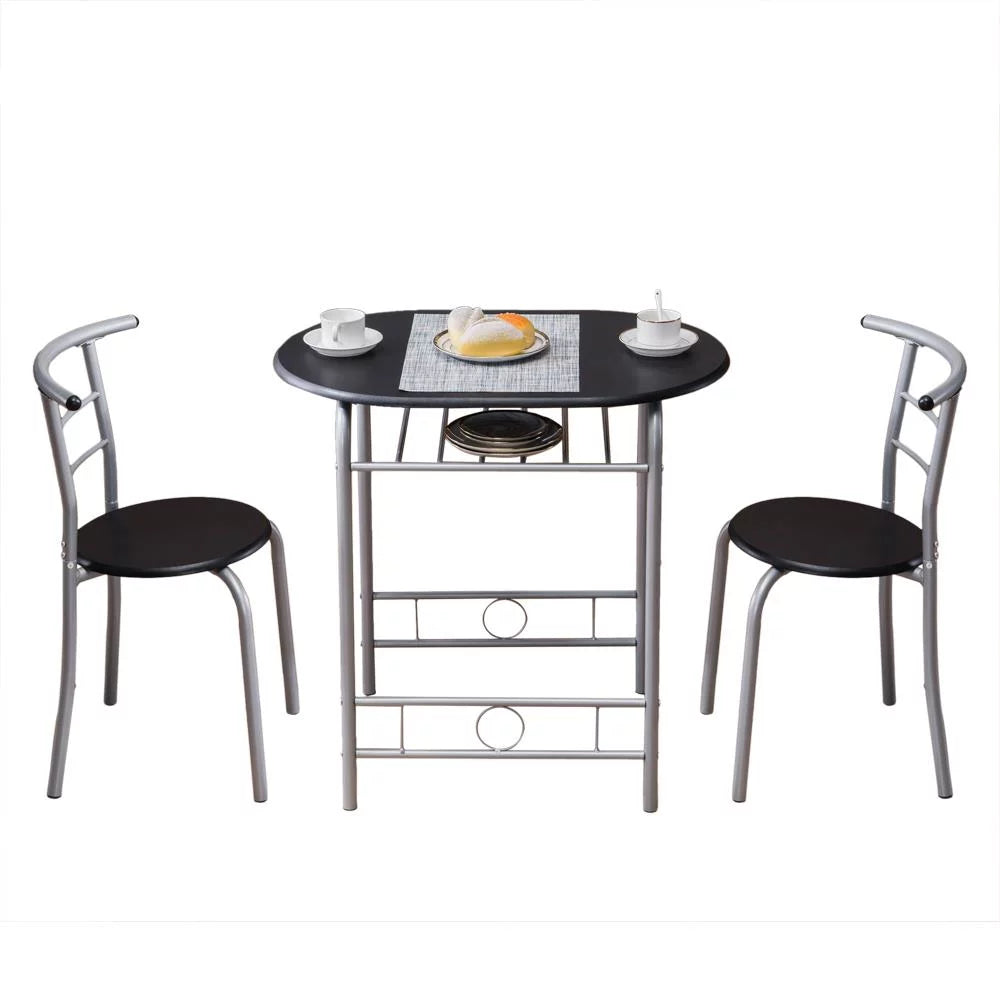 3-Piece Wooden Round Table and Chairs Set N696361