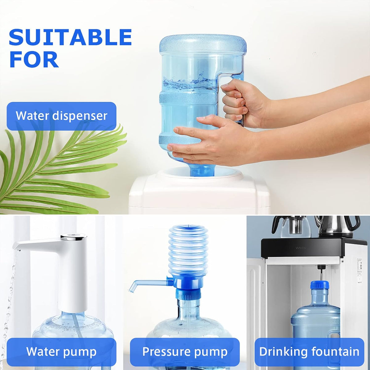Plastic 5 Gallon Water Bottle with Cap PVC U74984