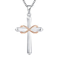 925 Sterling Silver Polished Cross Pendant Necklace R42287
