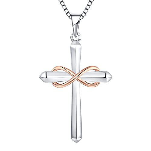 925 Sterling Silver Polished Cross Pendant Necklace R42287