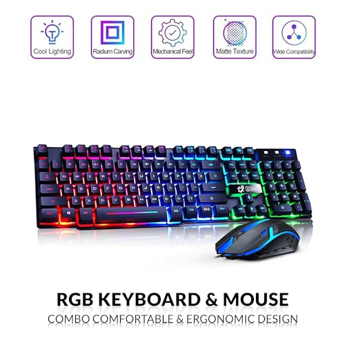 RGB Gaming Desktop PC Intel i5 8th Gen 16GB Ram 512GB SSD NVIDIA GeForce GT 1030 DDR5 24 inch Monitor WiFi Windows 11 Pro Renewed Y923597